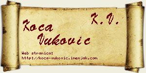 Koča Vuković vizit kartica